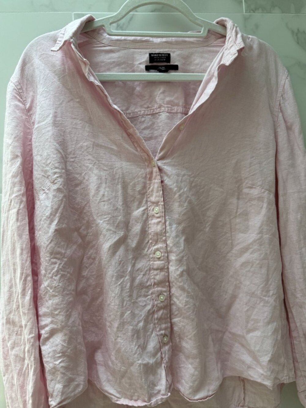 J. Crew Slim Wren Pink Baird McNutt Linen Button-Down Shirt